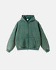 Men's washed zip-up hoodie with hood and kangaroo pockets