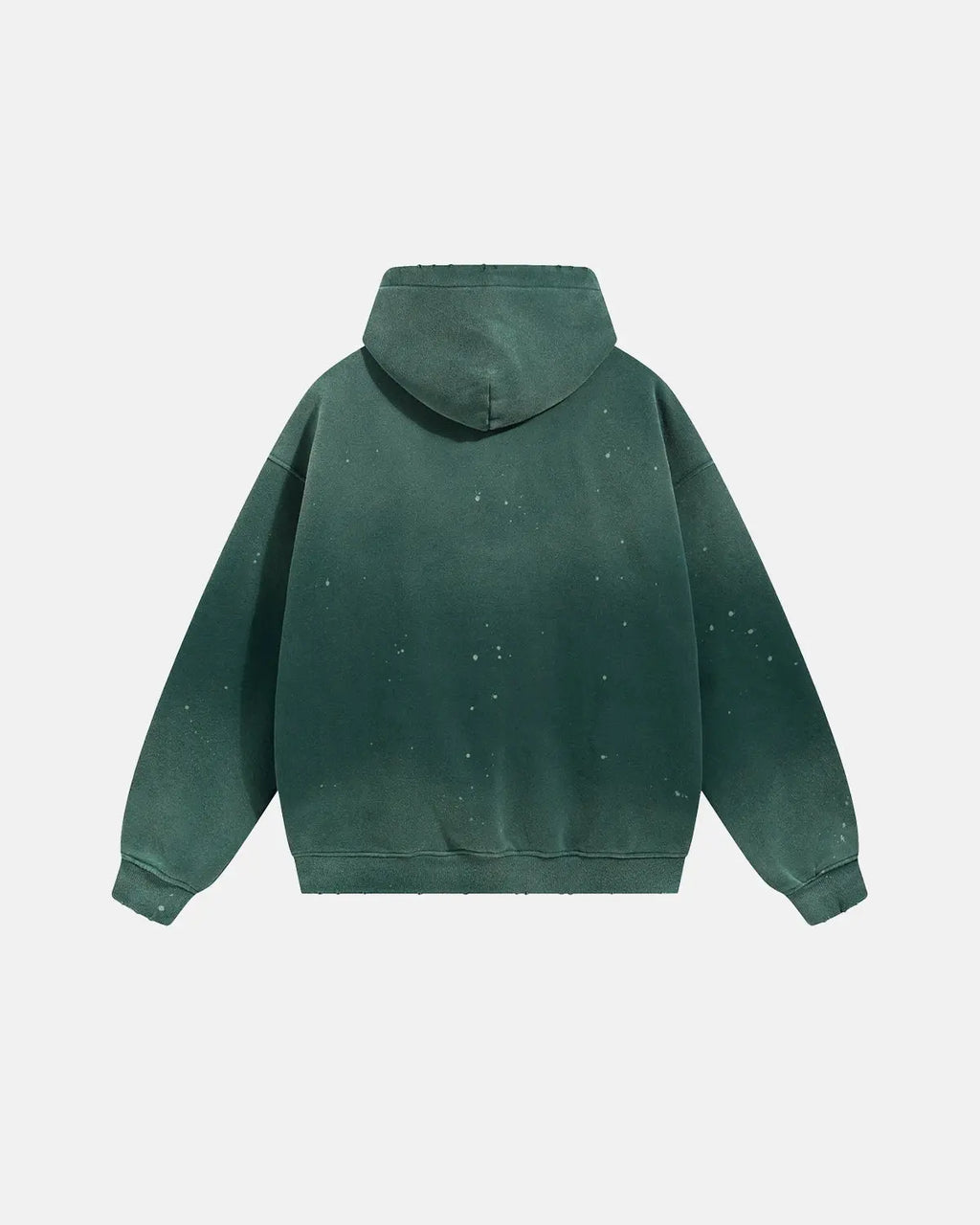 Acid-washed hooded sweatshirt with long sleeves and front kangaroo pocket