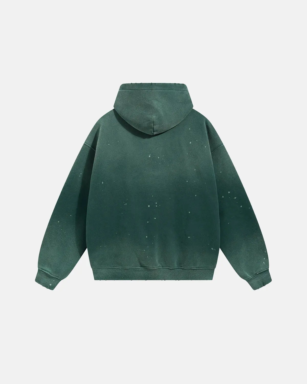 Acid-washed hooded sweatshirt with long sleeves and front kangaroo pocket