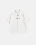 Men's short sleeve waffle shirt with metal clasps