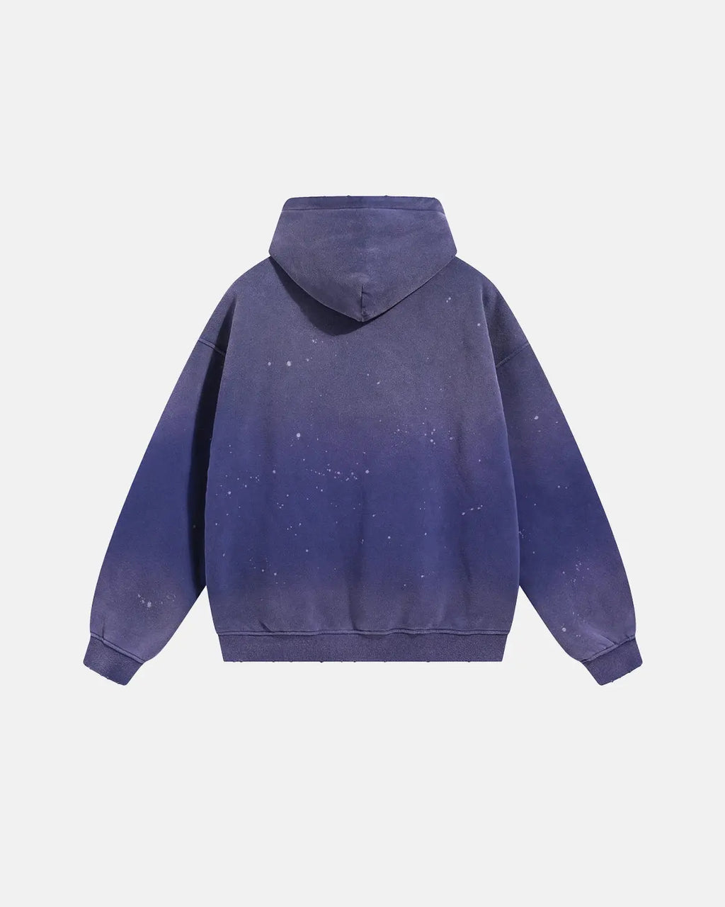 Acid-washed hooded sweatshirt with long sleeves and front kangaroo pocket