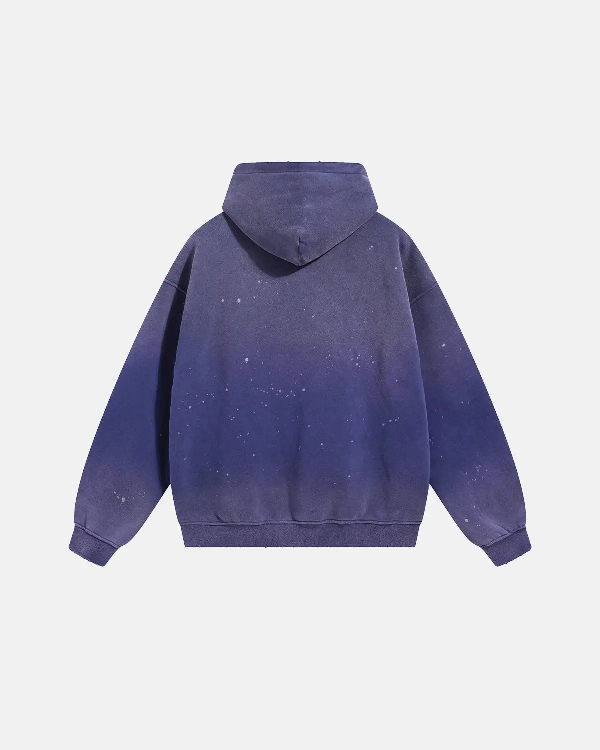 Acid-washed hooded sweatshirt with long sleeves and front kangaroo pocket