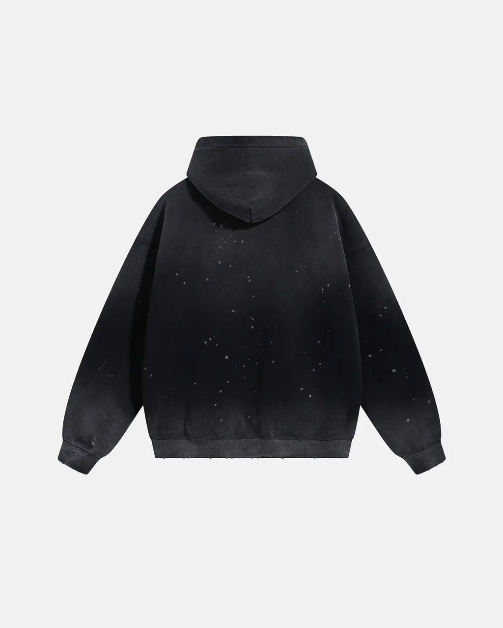 Acid-washed hooded sweatshirt with long sleeves and front kangaroo pocket