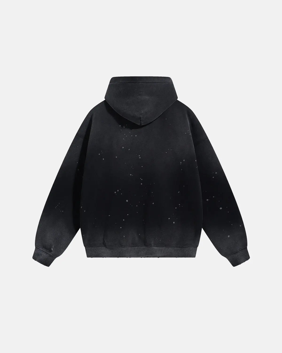 Acid-washed hooded sweatshirt with long sleeves and front kangaroo pocket