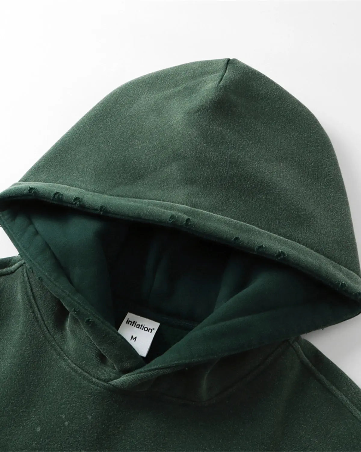 Acid-washed hooded sweatshirt with long sleeves and front kangaroo pocket