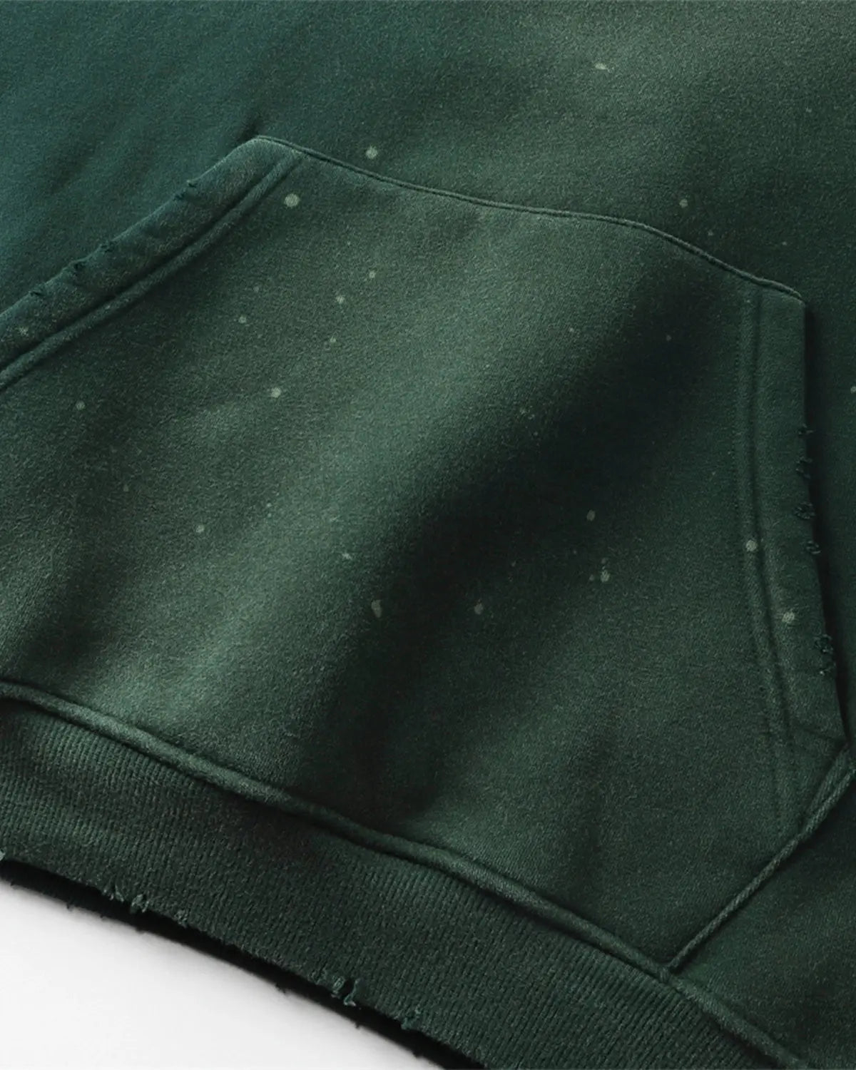 Acid-washed hooded sweatshirt with long sleeves and front kangaroo pocket