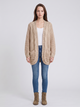 Women's oversized cable knit cardigan with front pockets