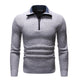 Men's textured half-zip jumper with turn-down collar