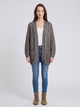 Women's oversized cable knit cardigan with front pockets