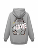 Unisex oversized hooded sweatshirt with illustrated LOVE graphic on the back