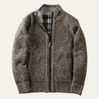 Men's chunky textured knit jacket with zip fastening and ribbed trims