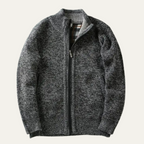 Men's chunky textured knit jacket with zip fastening and ribbed trims
