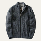 Men's chunky textured knit jacket with zip fastening and ribbed trims