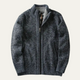 Men's chunky textured knit jacket with zip fastening and ribbed trims