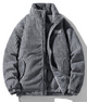 Unisex ribbed jacket with high collar, zip front and adjustable hem