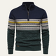Men's Fair Isle quarter-zip sweater with cable-knit detail