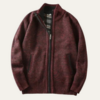 Men's chunky textured knit jacket with zip fastening and ribbed trims