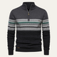 Men's Fair Isle quarter-zip sweater with cable-knit detail