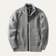 Men's chunky textured knit jacket with zip fastening and ribbed trims
