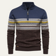 Men's Fair Isle quarter-zip sweater with cable-knit detail