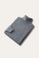 Men's plain turtleneck sweater with ribbed collar and long sleeves