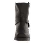 Men's cowboy boots with western strap detailing and low block heels