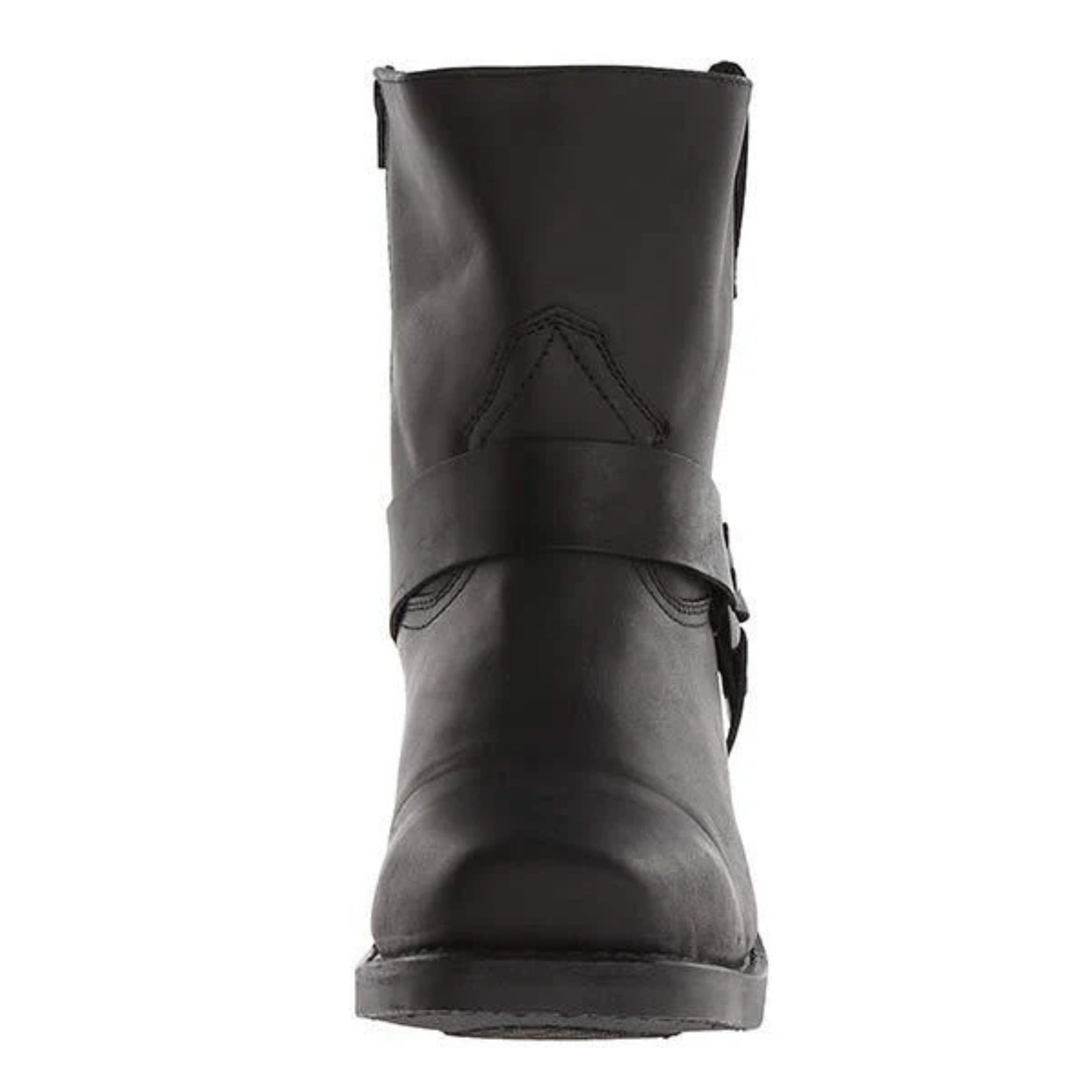 Men's cowboy boots with western strap detailing and low block heels
