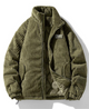 Unisex ribbed jacket with high collar, zip front and adjustable hem