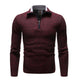 Men's textured half-zip jumper with turn-down collar
