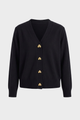 Women's V-neck cardigan with decorative heart-shaped buttons