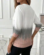 Women's pink gradient sweatshirt with mock neck and half-zip fastening