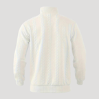 Men's cable knit half-zip sweater with high neck