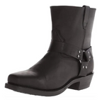 Men's cowboy boots with western strap detailing and low block heels