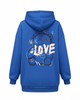 Unisex oversized hooded sweatshirt with illustrated LOVE graphic on the back