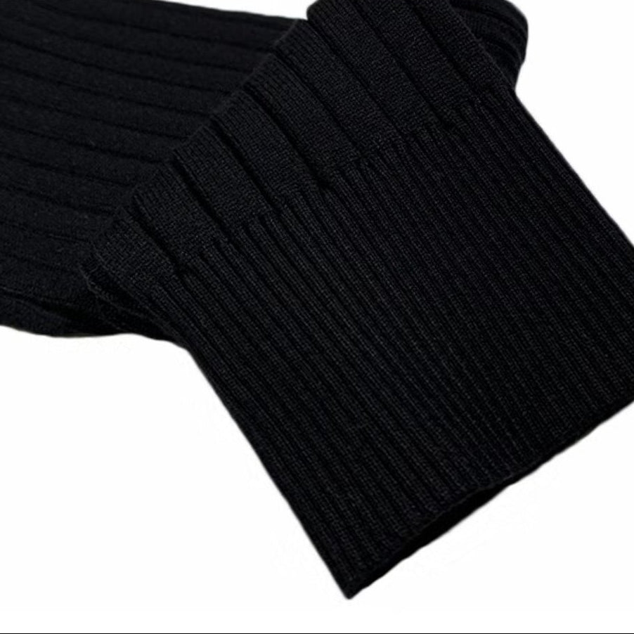Men's long-sleeve ribbed polo sweater with lapel collar