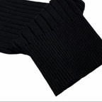 Men's long-sleeve ribbed polo sweater with lapel collar