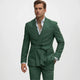 Men's double-breasted shawl lapel suit with belted waist and matching trousers