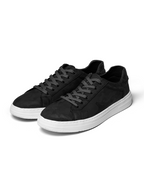 Classic low-top lace-up sneakers with textured upper and contrasting sole