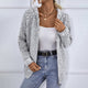 Women's textured hooded knit cardigan with long sleeves and zip front