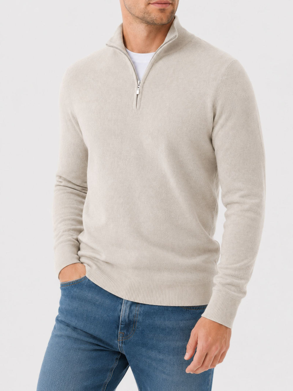 Men's Fine Knit Quarter-Zip Jumper