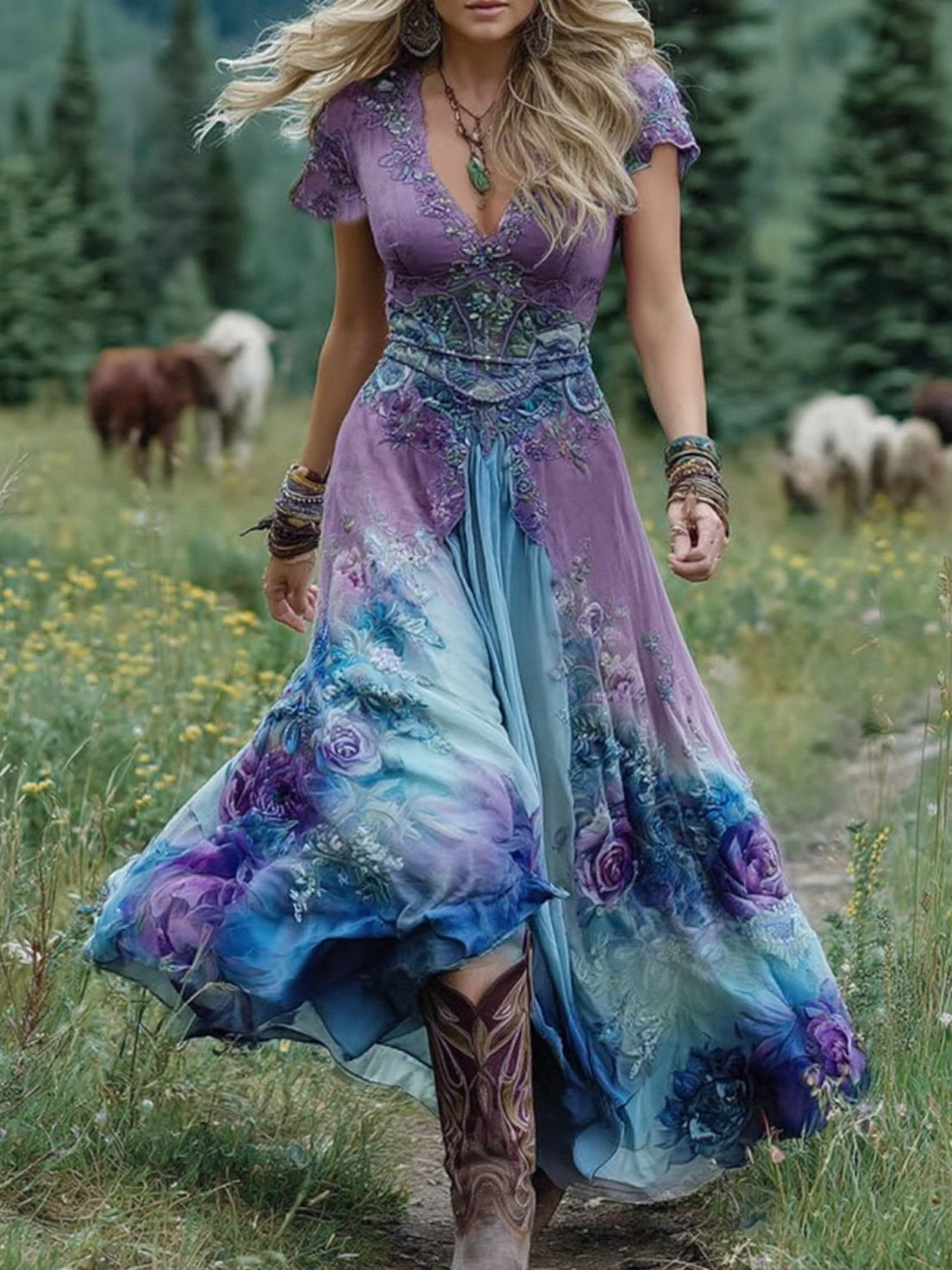 Women's floral maxi dress