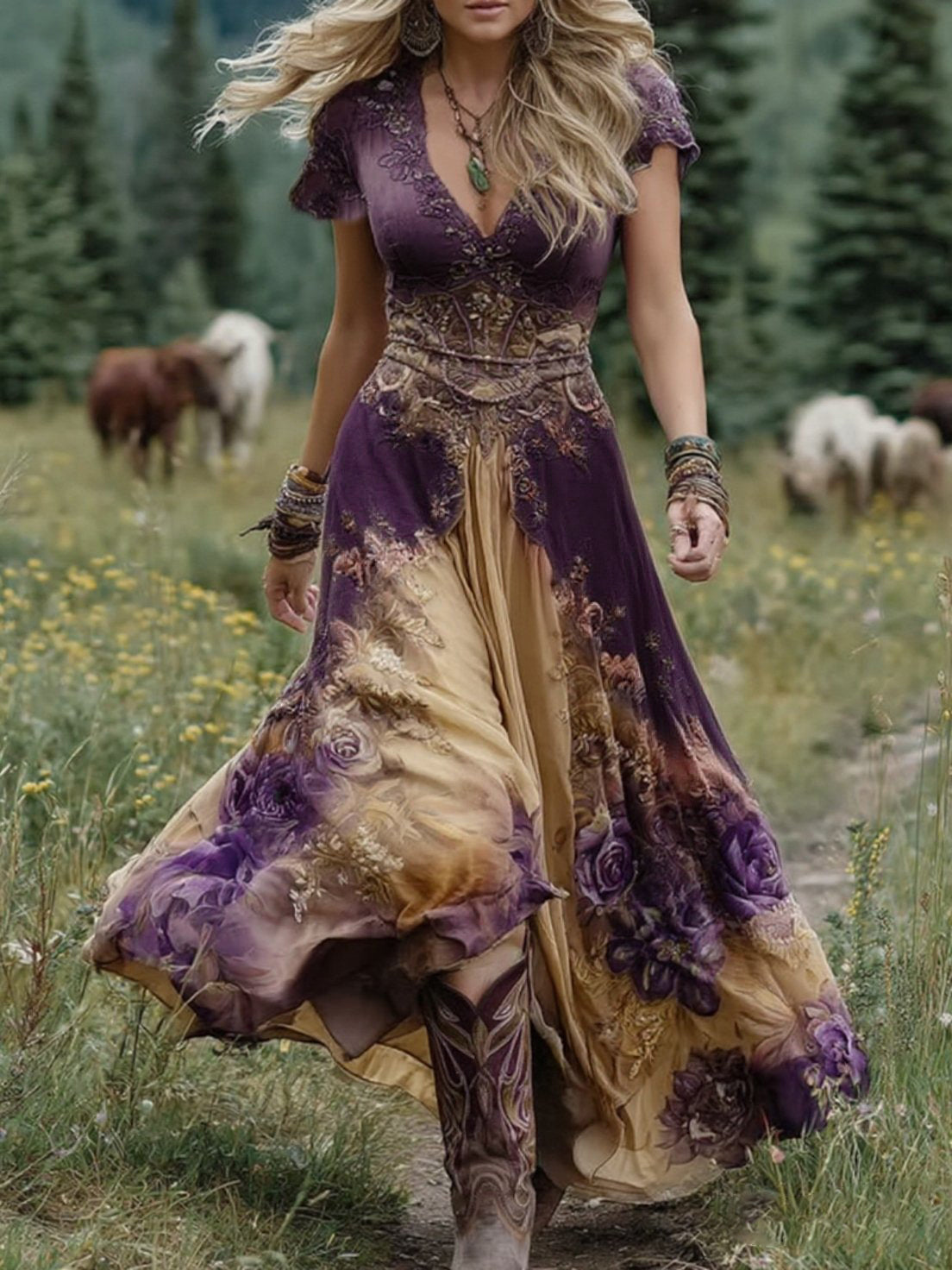 Women's floral maxi dress