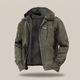 Men's Fleece-Lined Hooded Canvas Work Jacket