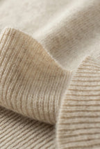 Men's plain turtleneck sweater with ribbed collar and long sleeves