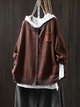 Women's textured knit cardigan with button front and chest patch pocket