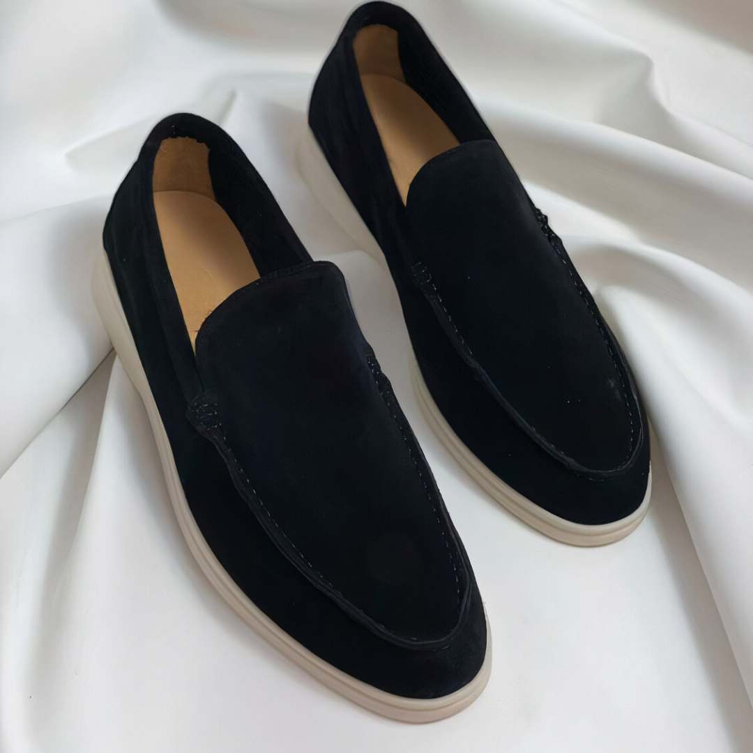 Slip-on loafers with moc toe detail and flat soles