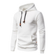 Men's long-sleeve quilted textured hoodie with drawstring hood and front pouch pocket