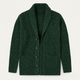 Men's chunky knit cardigan with shawl collar and buttons