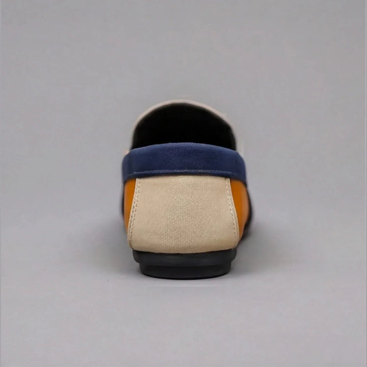 Colorblock men's loafers with contrast panels