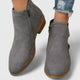 Women's ankle boots with side zipper and block heel